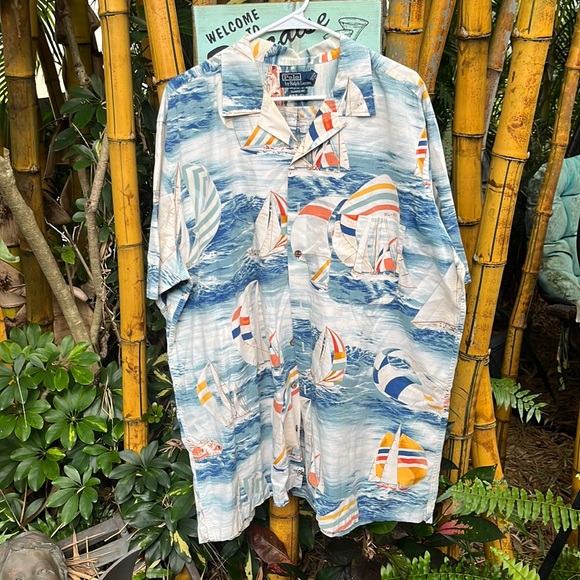 Vintage Ralph Lauren Men’s Boat print Shirt! - Picture 1 of 8
